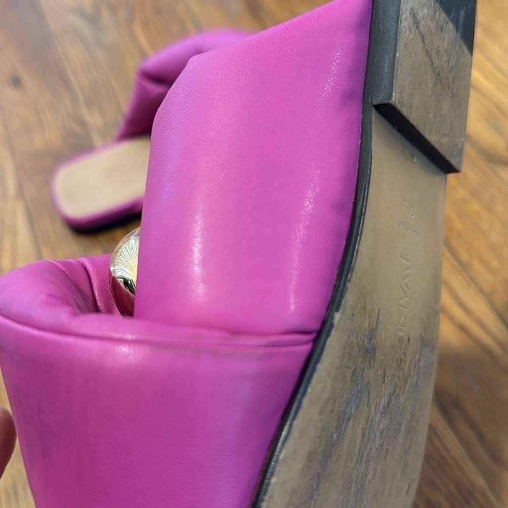 JW ANDERSON Chain flat sandals Hot Pink Knotted Slide Sandals with Gold Sz 6.5 - Picture 13 of 15
